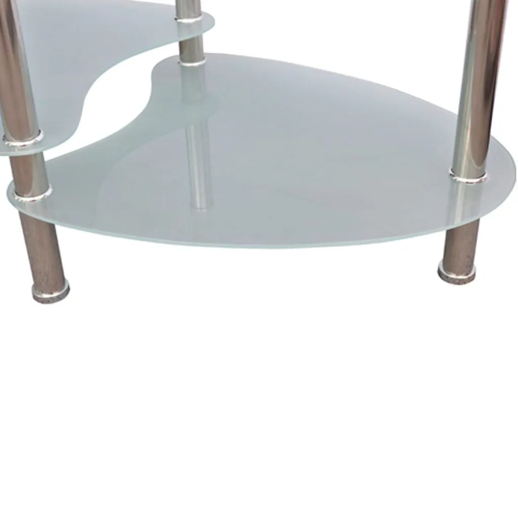 Table de salon design blanc laqué forme organique meuble de séjour chic - 3