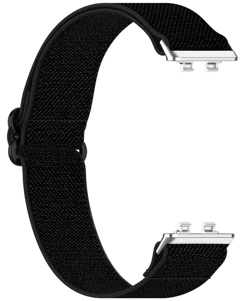 INF Dehnbares Nylonarmband mit Stahlperle 17.5cm x 2cm für Huawei Band 11 Schwarz