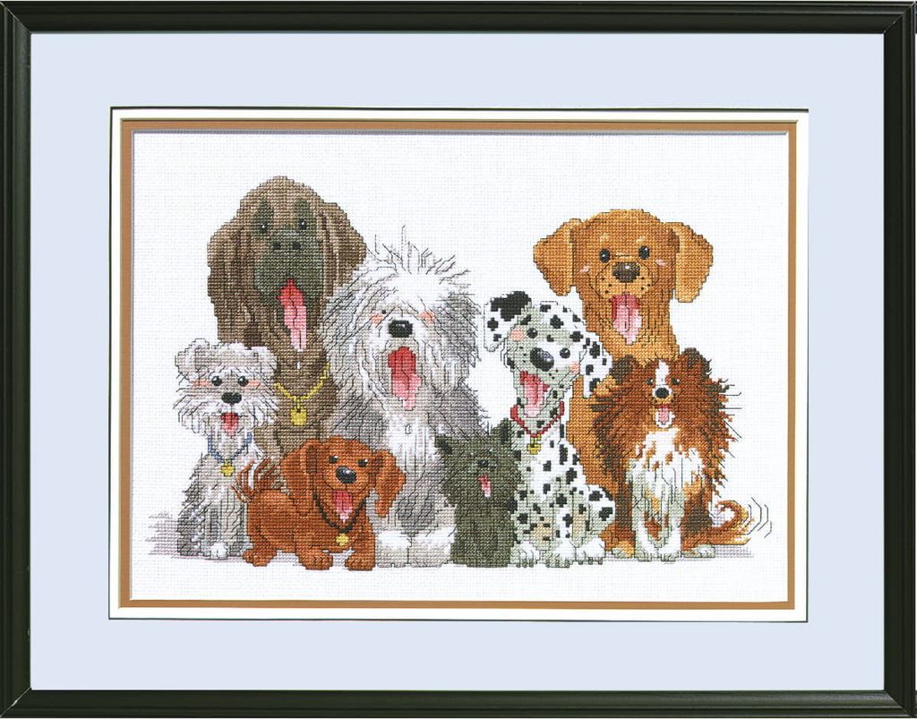 Janlynn Kreuzstich Stickpackung "Hunde von Duckport", Zählmuster, 38x25cm