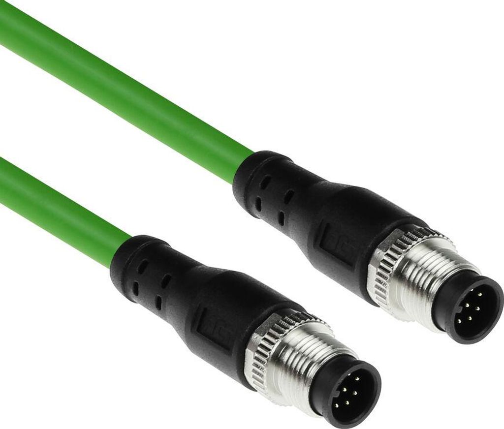 ACT Industrial 15,00 Meter Sensorkabel M12A 8-poliger Stecker auf M12A 8-poliger Stecker, Ultraflex TPE-Kabel, geschirmt (SC3874)