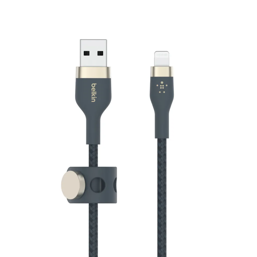 Câble USB anti-rupture Belkin bleu de 2m pour éviter les nœuds