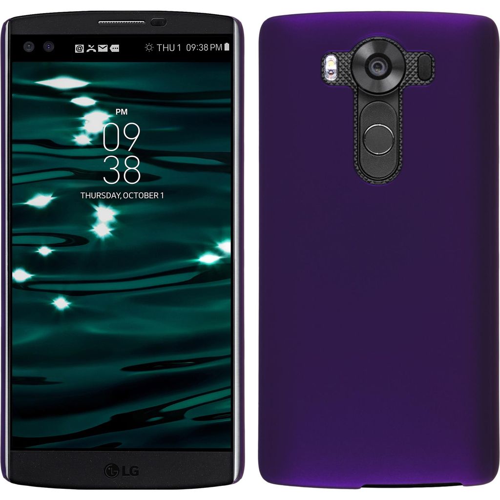 PhoneNatic Case kompatibel mit LG V10 - Hülle lila gummiert Hard-case Cover