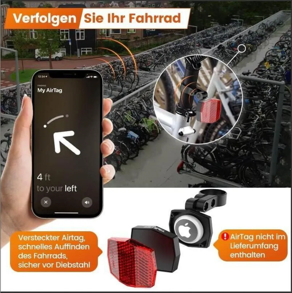 Cache AirTag pour Vélo et VTT - Support de Tracking Antivol Robuste - 2