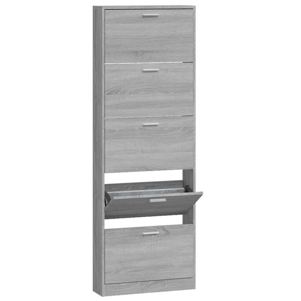 vidaXL Szafka na buty szara Sonoma 59x17x169 cm Materiał Zdjęcie produktu 