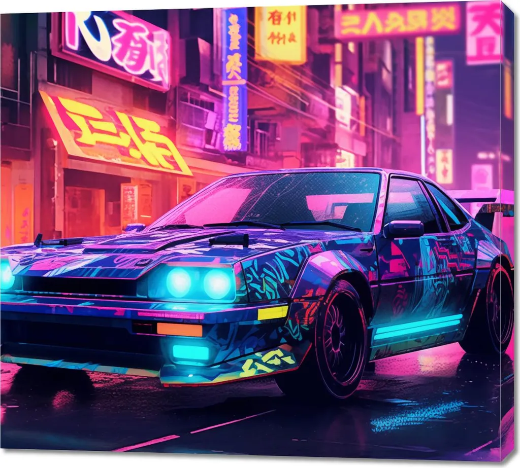 Habillez vos murs vides avec le Tableau Course nocturne à Neo-Tokyo