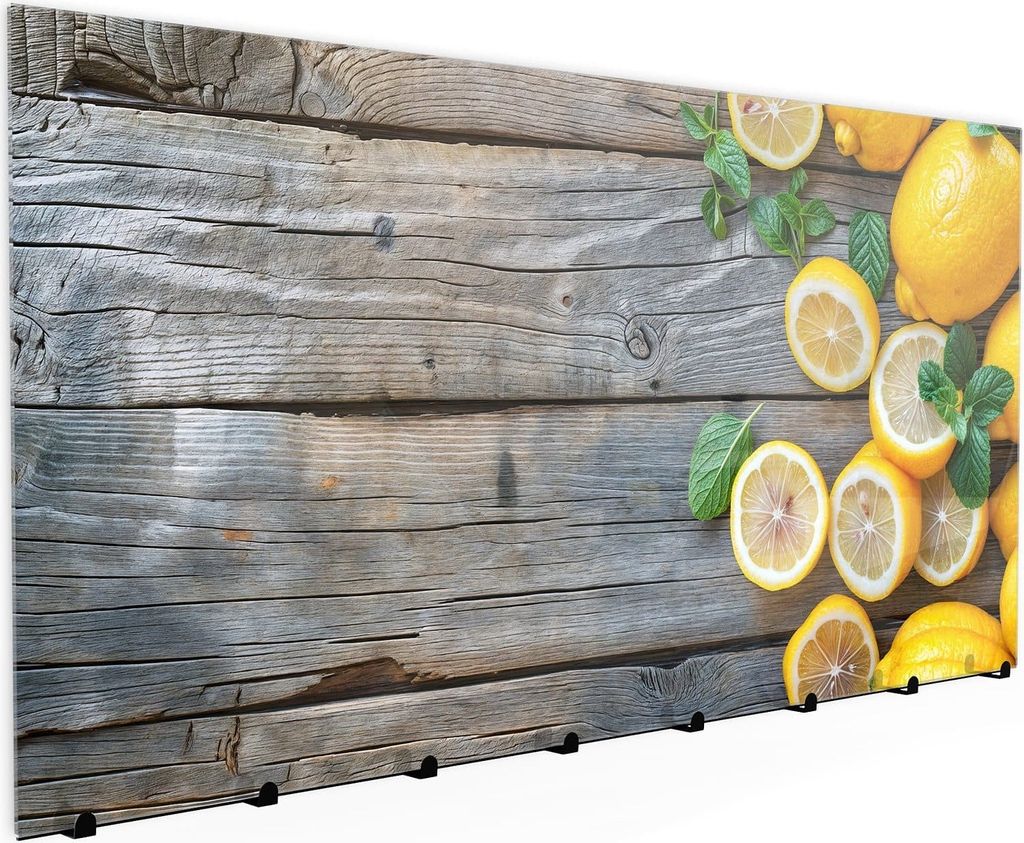 Wandgarderobe mit Magnetwand & Memoboard aus Glas Lemon Fresh