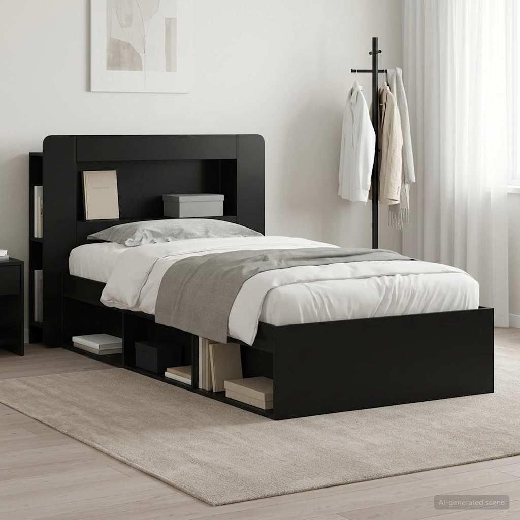 Möbel Bettgestell mit Stauraum Schwarz 90 x 190 cm HolzwerkstoffKlassische Betten - Klassische Betten c5577