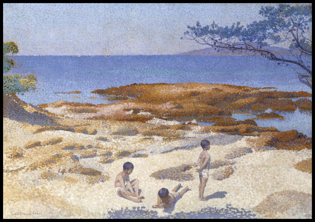 Plakat 100x70cm Strand bei Cabasson, Henri-Edmond Cross für das Wohnzimmer