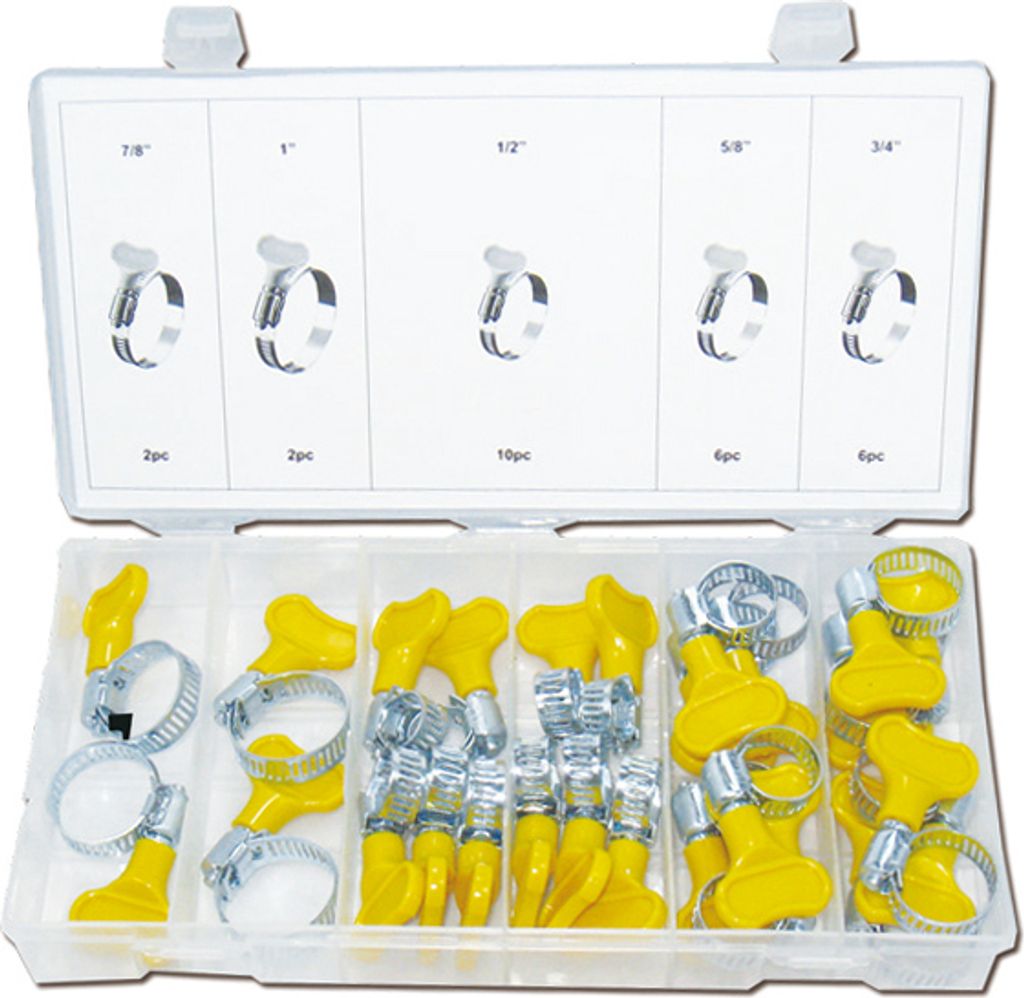 Profi INOX Schlauchklemmen-Sortiment Schellen mit Schnell Handspanner 26-tlg.