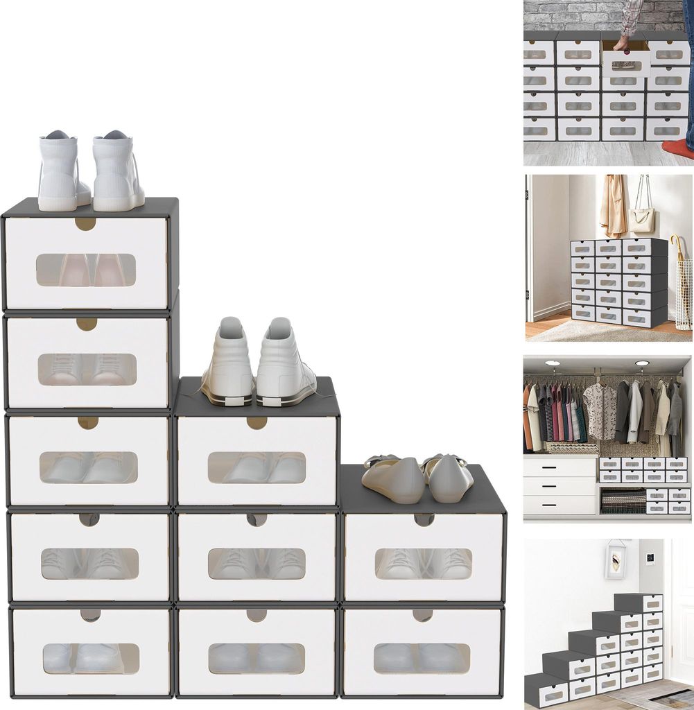 XMTECH 10 pièces Rangement pour chaussures avec fenêtre de Image du produit 