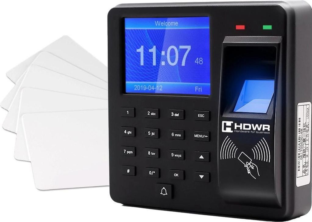 Zeiterfassung mit RFID-Karte/Schlüsselanhänger CTR10 + 15 Karten HD-RWC01