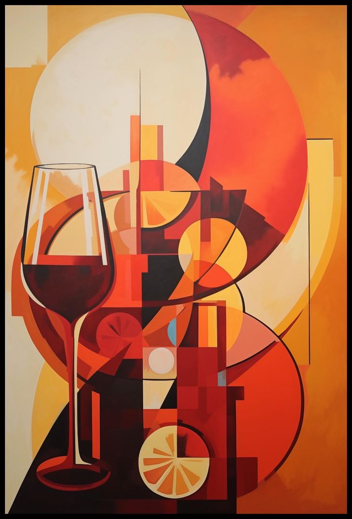 Plakat 68x101cm Abendliches Grübeln bei Wein
