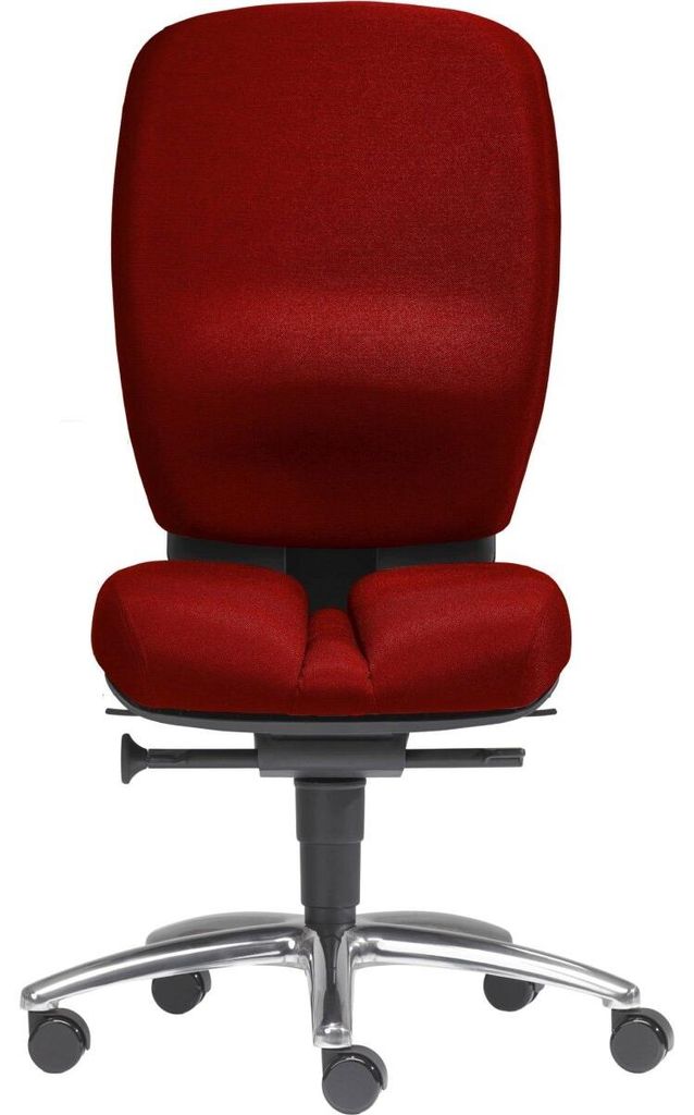 Büro-Drehstuhl Mister Office ohne Armlehnen Alu-Fußkreuz rot