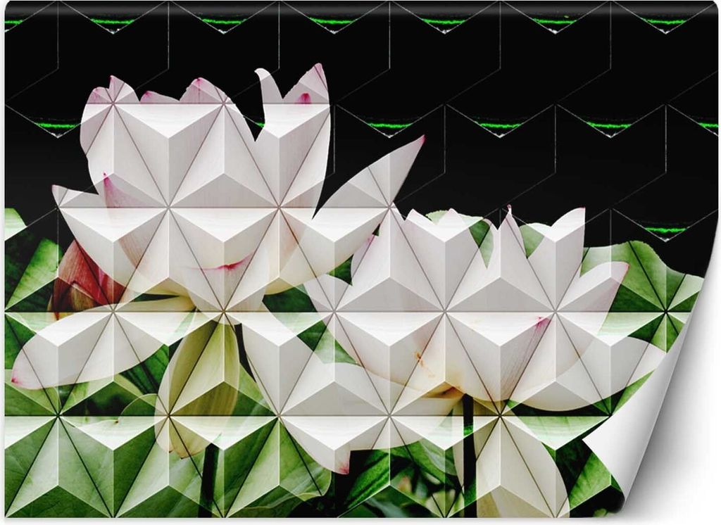 Vlies fototapete Lotusblume geometrisch 250x175 cm Feeby Bunt inkl. Kleber einfache Montage