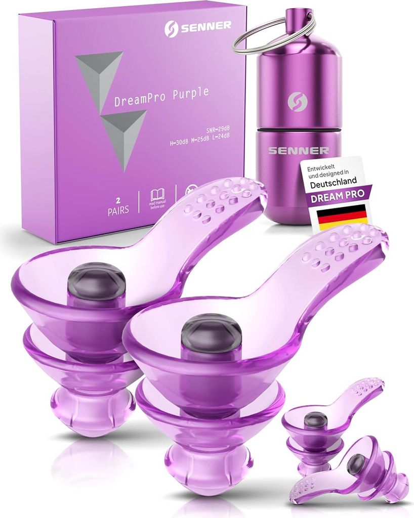 Ohrstöpsel für entspannten Schlaf - Gehörschutz gegen Schnarchen und Lärm - Hypoallergene, bequeme Ohrstöpsel für Seitenschläfer