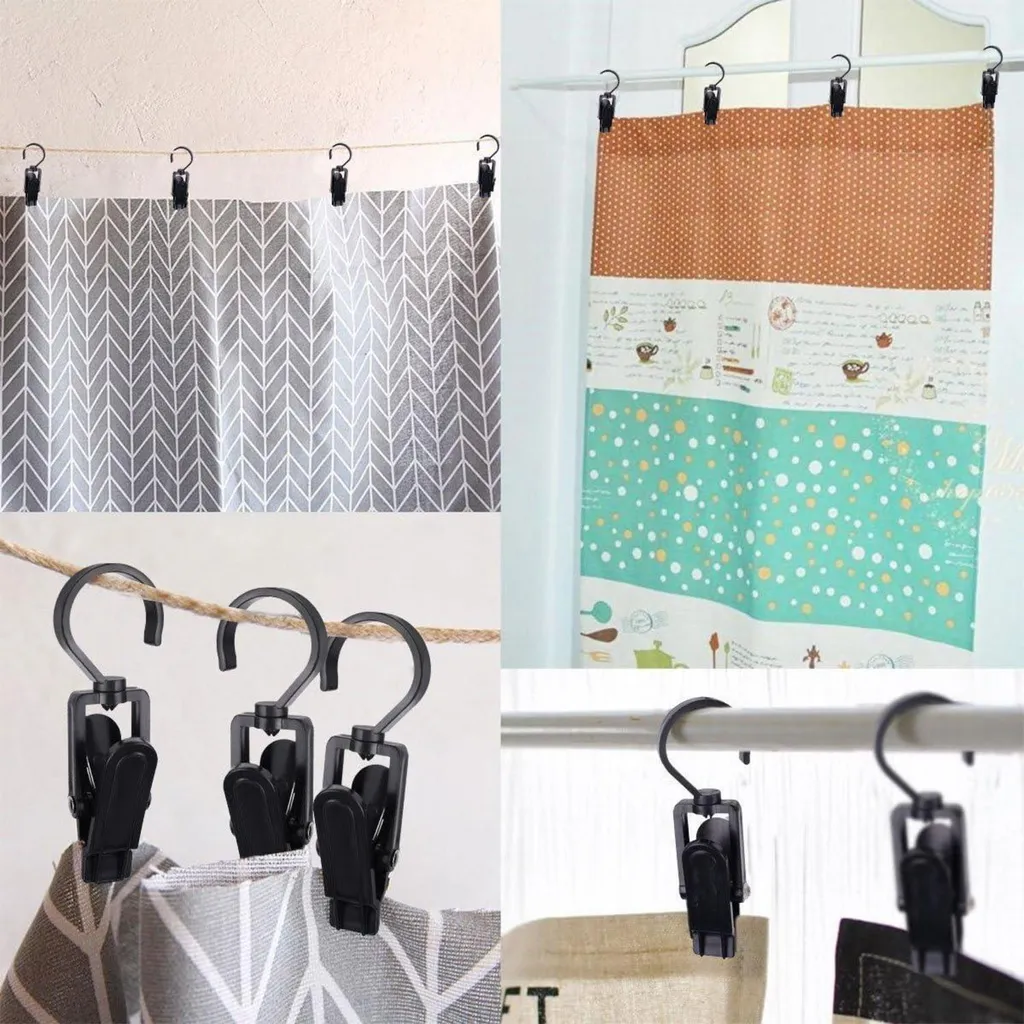 Lot de 20 Clips pour Serviette Noir - Attaches Métalliques Ménage