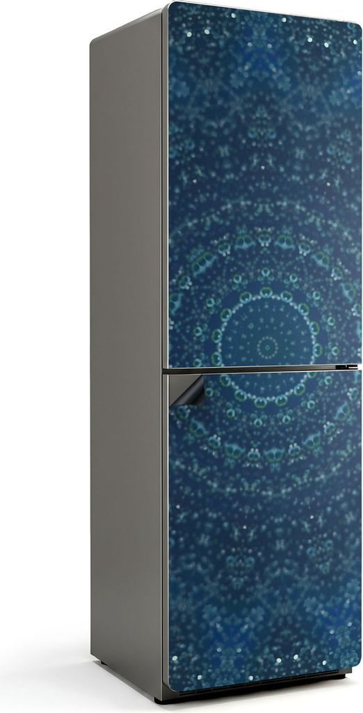 Mandala-Muster in Kreisen – Magnetische Kühlschrank Abdeckung – Dekorfolie magnetisch Küche – Kühlschrank Magnet Deko – selbstklebende M...