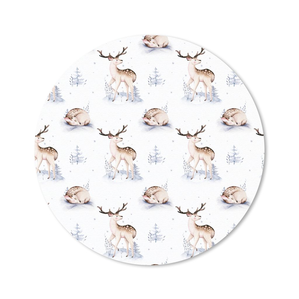 MuchoWow® Mauspad Mousepad Winter - Weiß - Tiere - Muster Produktbild 