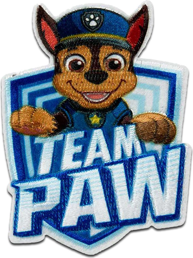 Paw Patrol Team Paw Chase - Aufnäher / Bügelbild / Aufbügler / Applikationen / Zum Aufbügeln / Applikation, Größe: 6,5 x 4,8 cm