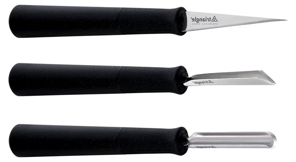 Schnitzmesser Set Basic, 3-teilig, Carving Schnitz Werkzeuge in professioneller Qualität, rostfrei und gehärtet