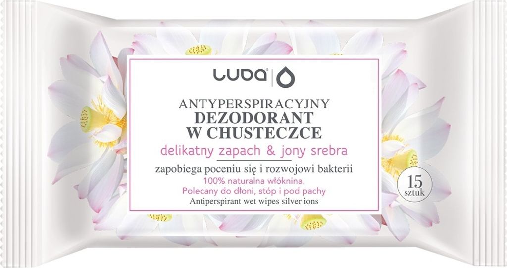 Luba Antiperspirant Wipes Gentle Scent With Silver Ions - 15 Pieces