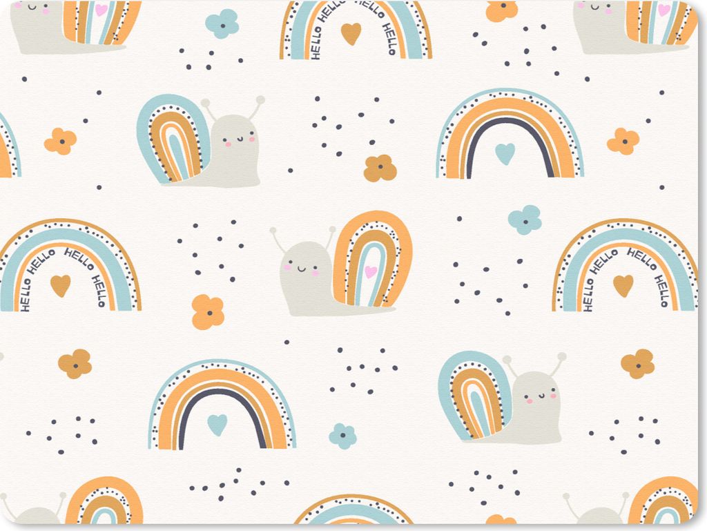 MuchoWow Mauspad Mousepad Tiere - Muster - Regenbogen - Blumen 40x30 cm - Mousepads - Maus Mat - Pad - Mausunterlage - Anti Rutsch