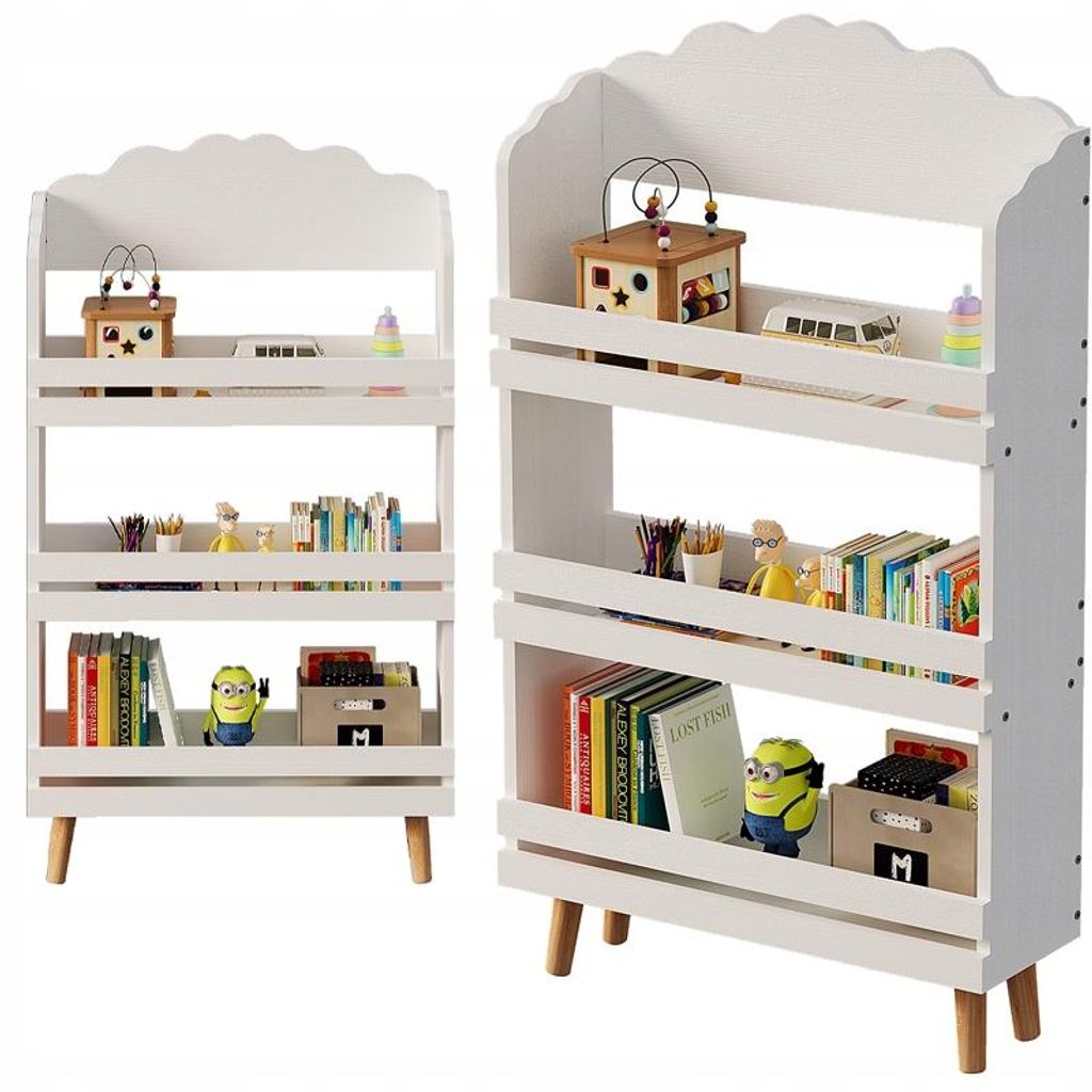 Wolkenregal mit 3 Ablagen für Spielzeug und Bücher, Weiß Produktbild 