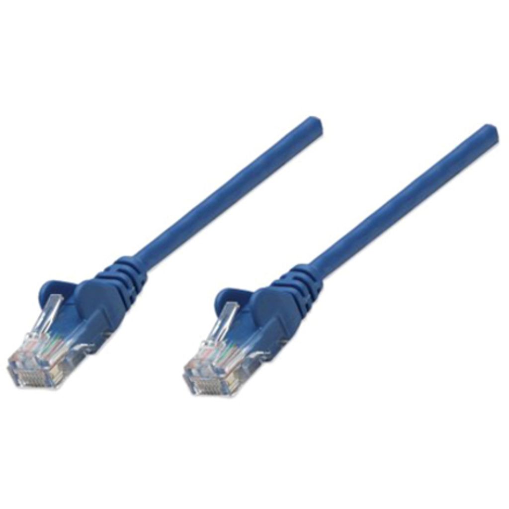 INTELLINET Patchkabel RJ45 U/UTP Cat6 5.00m Hebelschutz blau