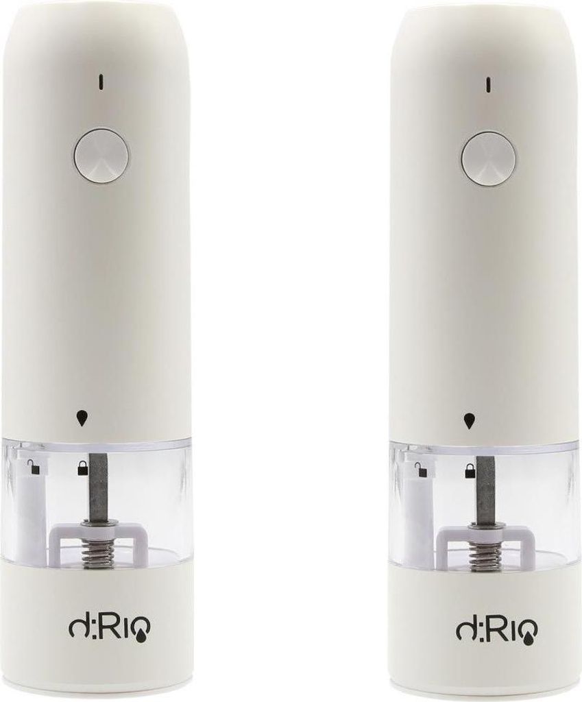 DRIO AKU Elektrische Salz- und Pfeffermühle - weiß 2KS