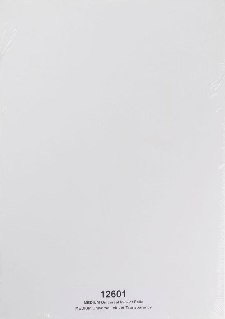Medium Universal-Inkjet-Folie - 2seitig DIN A4 - klar - 100my (0,10mm) - Inhalt: 50 Blatt