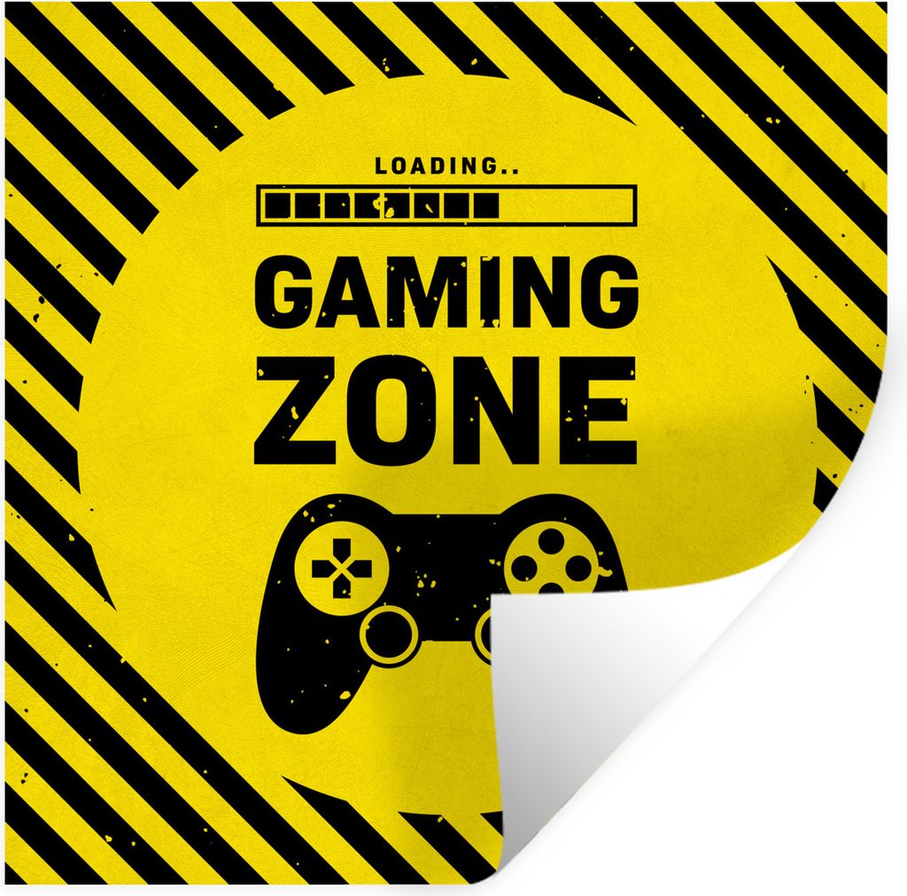 MuchoWow Wandtattoo Wandsticker Wandaufkleber Spiele - Zitate - Controller - Spielzone - Spiel 30x30 cm Selbstklebend und Repositionierbar - Repo...