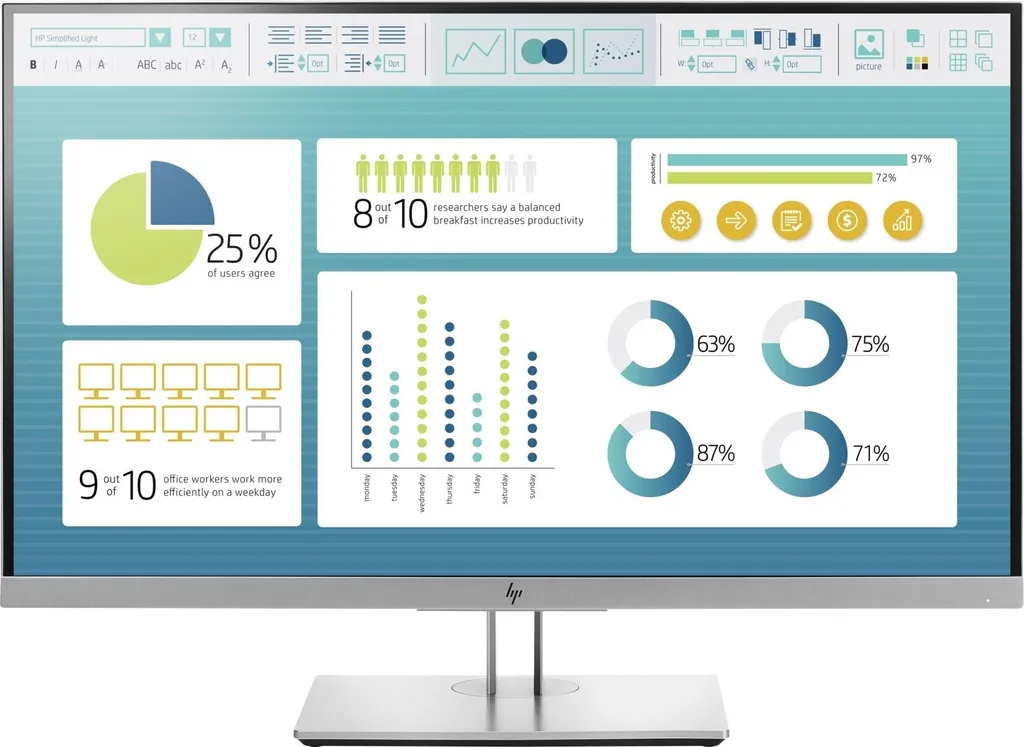 Écran HP EliteDisplay E273 27" : fini les douleurs de cou grâce au pivot - 2
