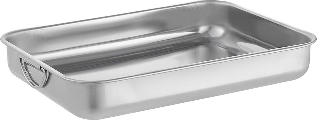 Ofenform 35 cm, Backform aus Edelstahl, rechteckig, Ofenform mit Griffen, rechteckiges Backblech, gesund und leicht zu reinigen