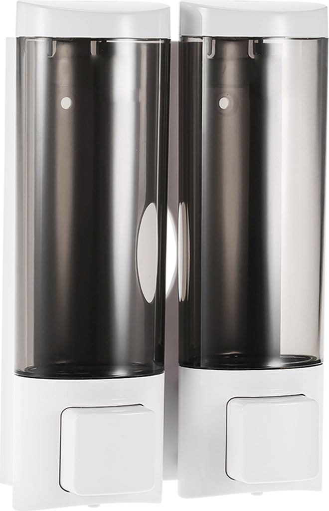 Manueller Handseifenspender zur Wandmontage, doppelter Spender fuer fluessiges Shampoo, Duschgel, Handreiniger, Waschraum, Lotionspender fuer Badez...