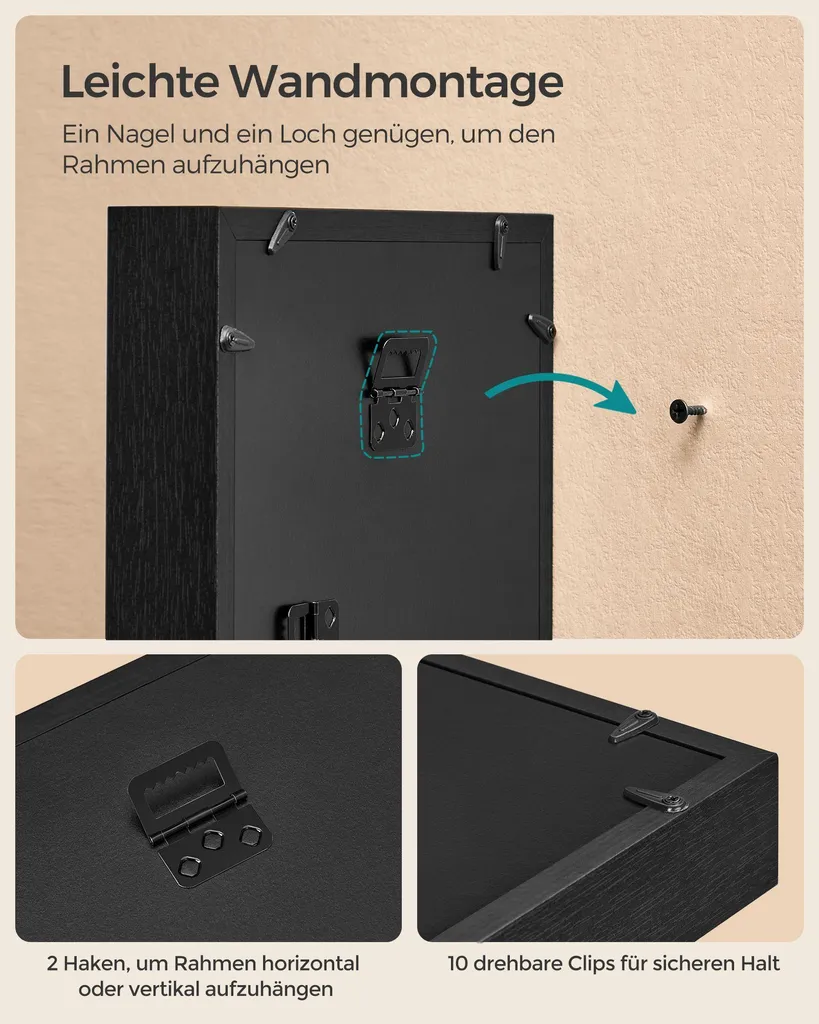Cornice in vetro, idea regalo, nera - 5