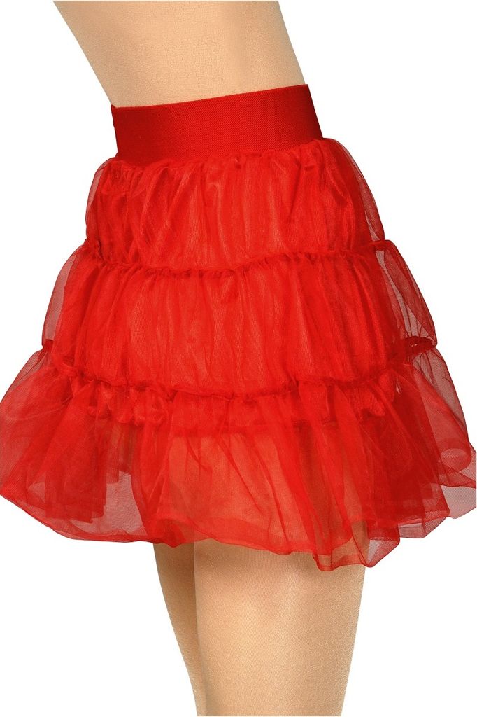 K84250842 rot Damen Petticoat kurz Unterrock