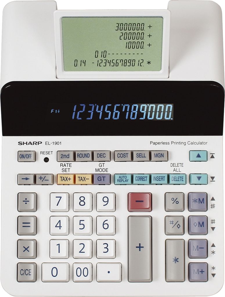 Sharp EL-1901, Desktop, Display-Rechner, 12 Ziffern, Produktbild 