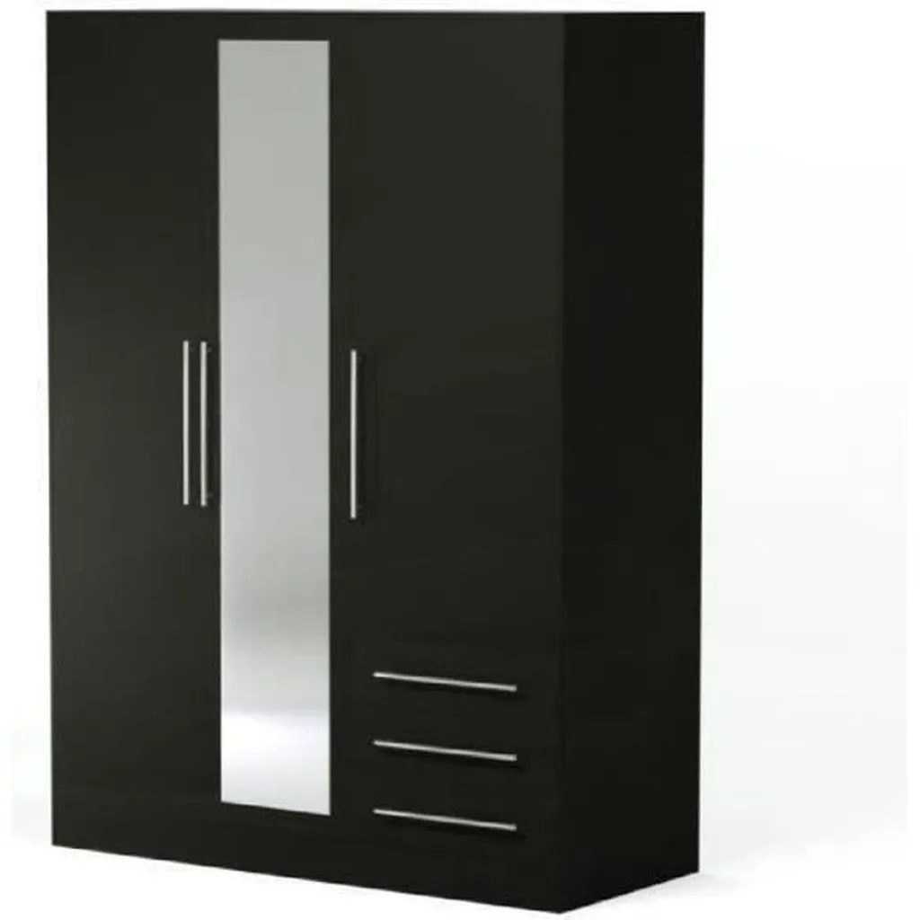 Petite chambre ? Maximisez l'espace avec l'armoire JUPITER noire 144,6 cm