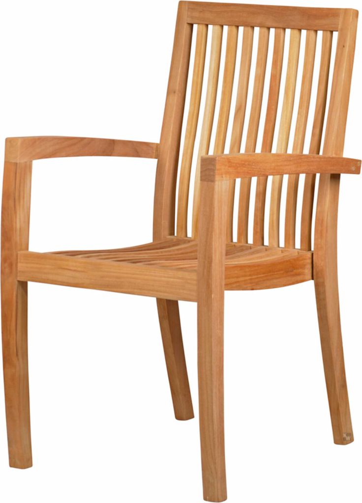 Teak Stapelsessel Massivholz Gartenstuhl Seaside wetterfest Produktbild 