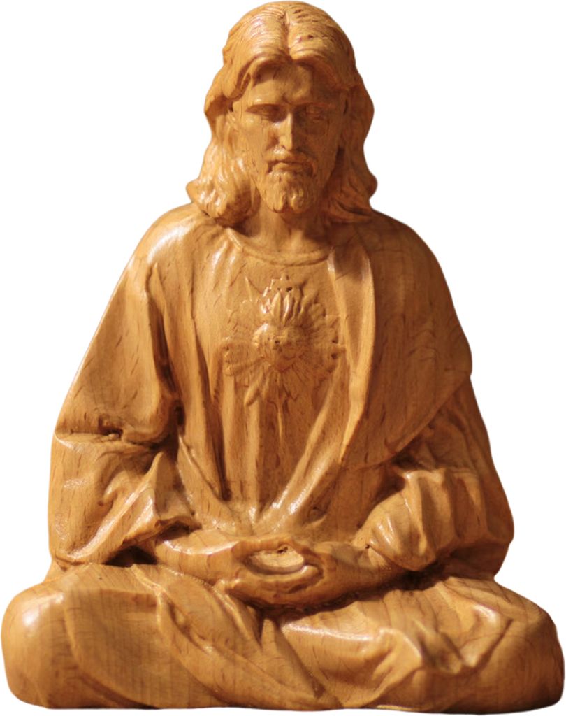 Christ-Statue aus Kunstharz, 15 cm, Weihnachts-Tischdekoration, Heilige Figur, sitzend in Meditation, Jesus-Figur für Tische, Kaminsimsdekoration,...