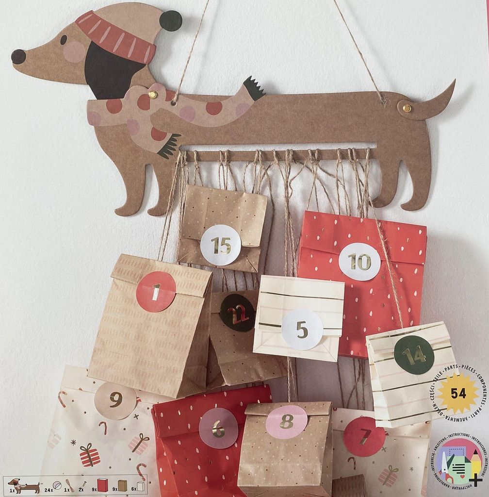 Kit pour faire son propre calendrier de l'avent en kraft - Image du produit 