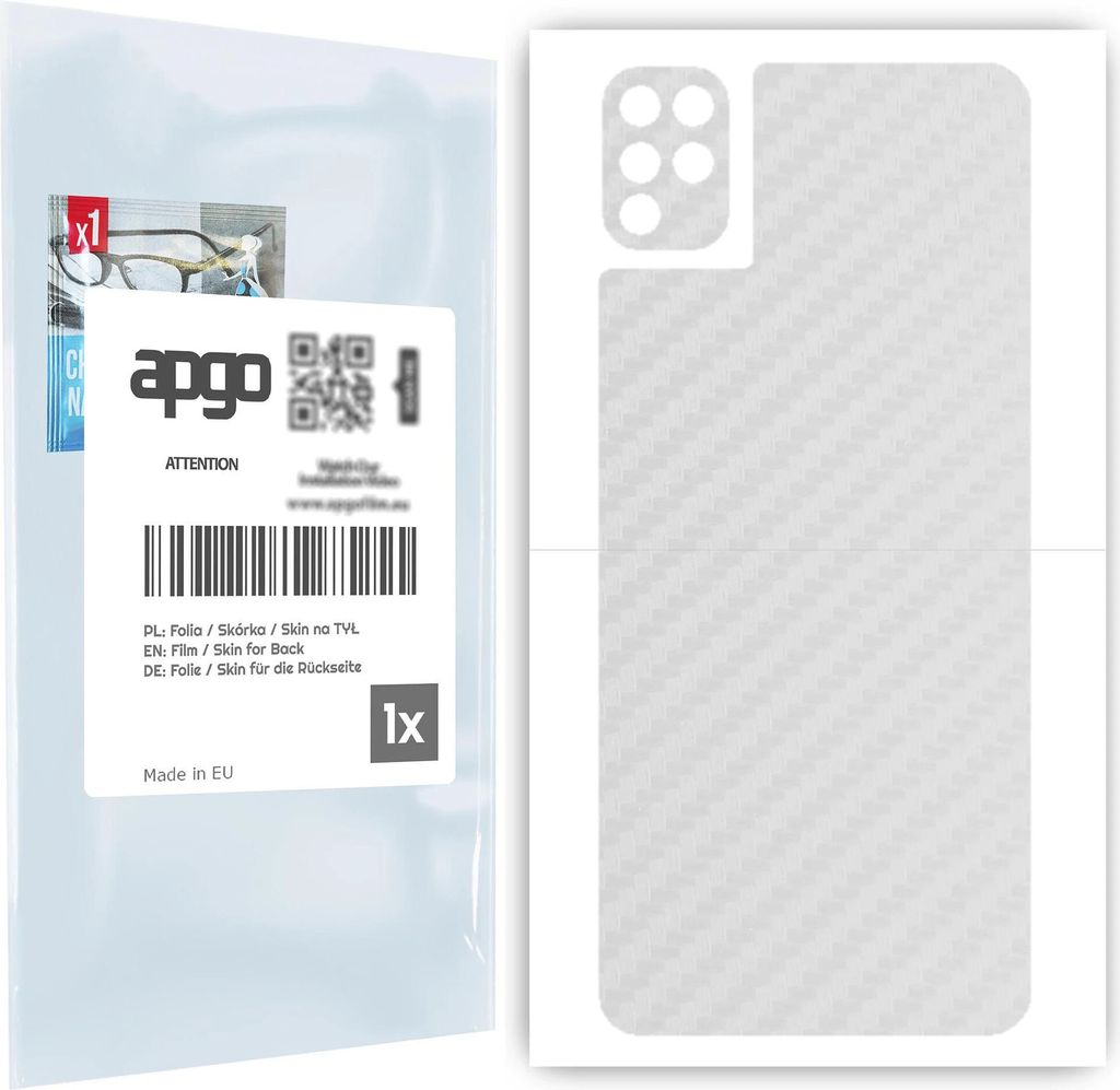 apgo Rückseite Schutzfolie für LG K42 - Hinten Schutzfolie Carbon Transparent (durchsichtig), Rückseite Folie schützt vor Kratzern und Fingerab...