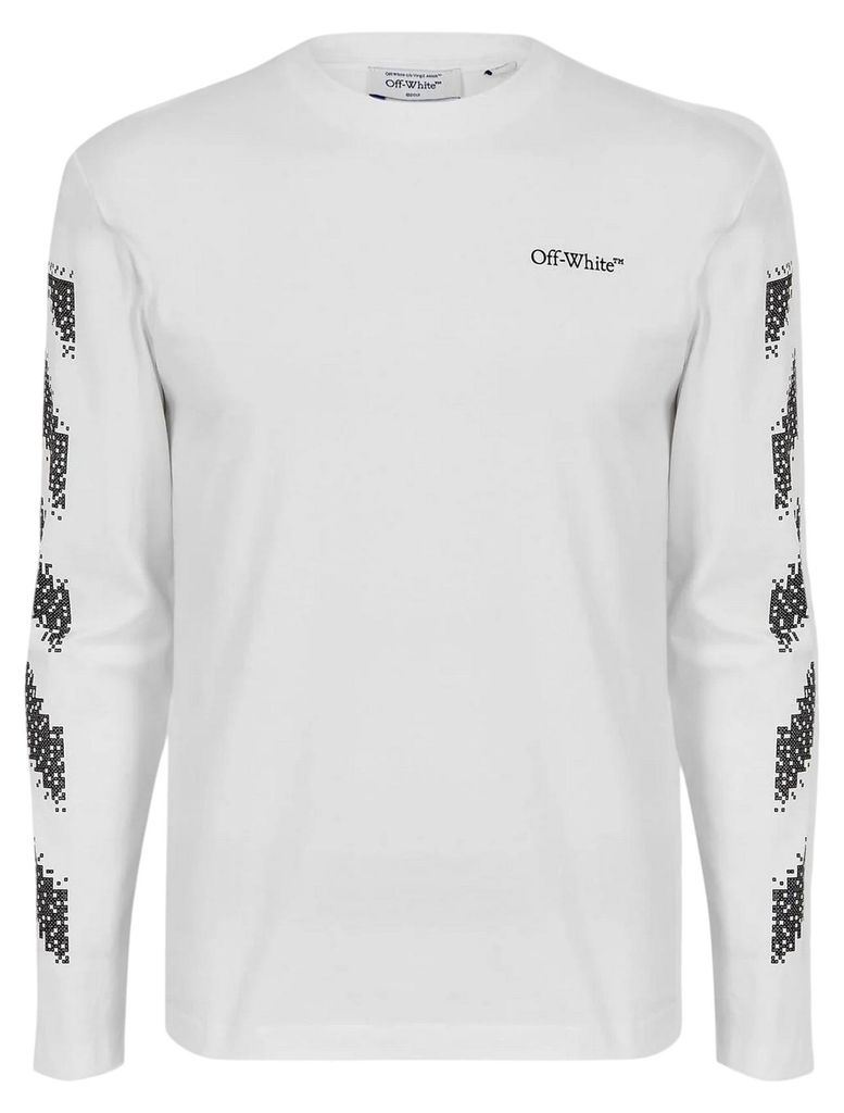 Off White - T-Shirt für Herren, Rundhalsausschnitt, Regulär GT19788 (XS) (Weiß/Schwarz)