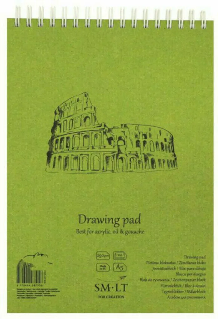 Smiltainis Bloc-notes A3 290g - Papier Dessin Premium pour Artistes