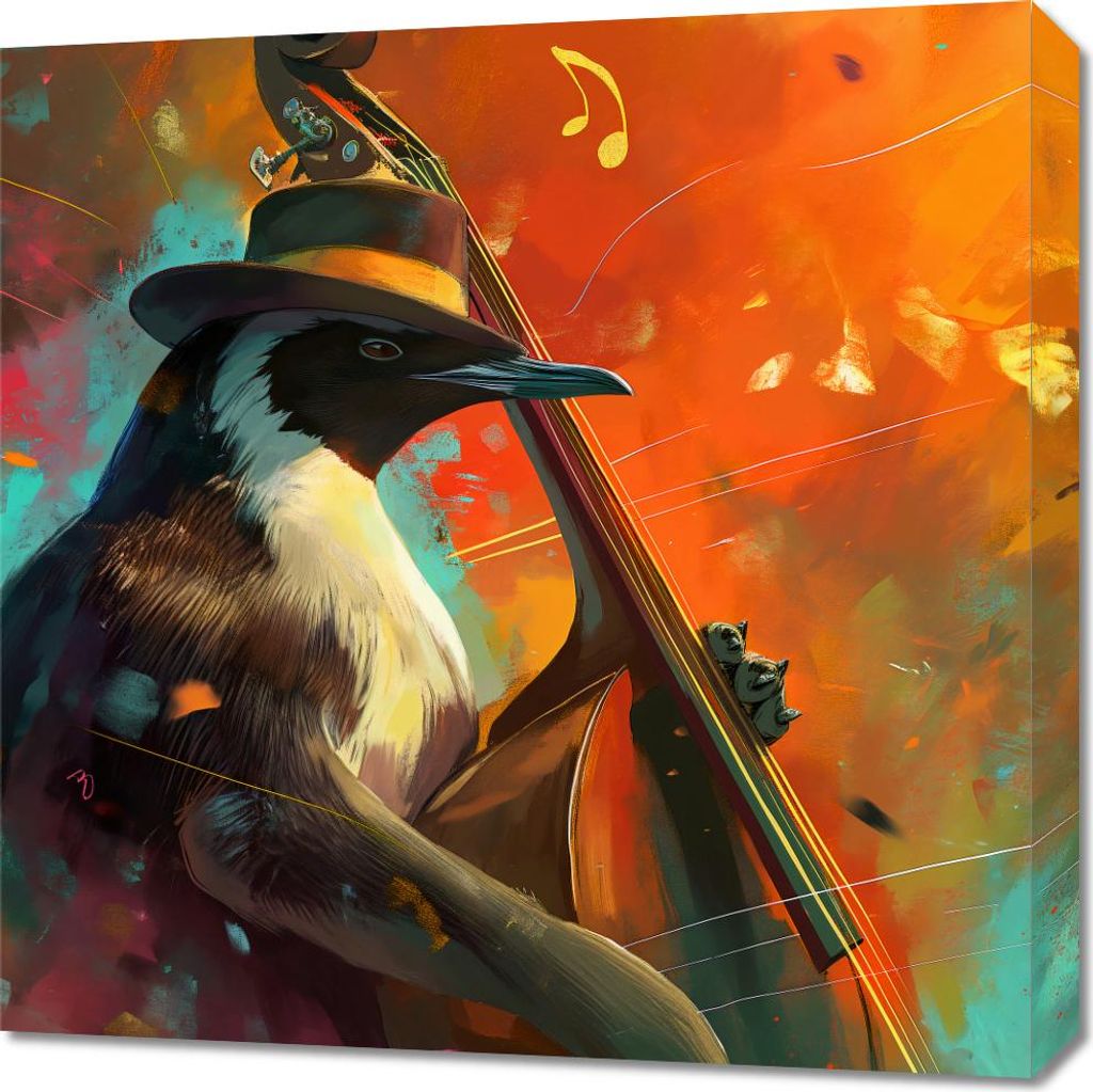 Bild 60x60cm Pinguin Note