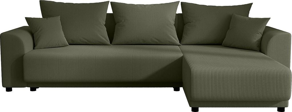 Doppelseitiges Ecksofa aus khakifarbenem Kord - NESSARO