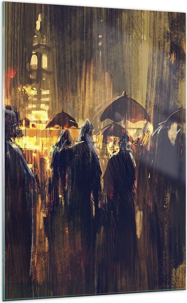 Bilder auf glas - Einteilig - Leute Regen so - 70x100cm - Glasbilder - Wandbilder - Bilder - zum Aufhängen bereit - Wanddekoration aus Glas - Glas...
