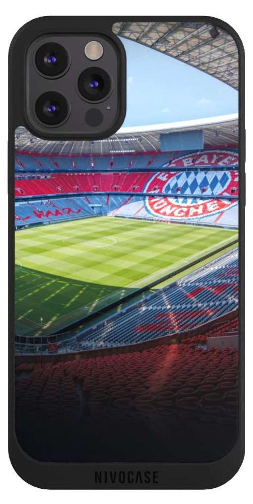 NIVOCASE Handyhülle für Apple iPhone 12 Pro Hülle NIVOpure Case Schwarz FC Bayern München FCB Stadion