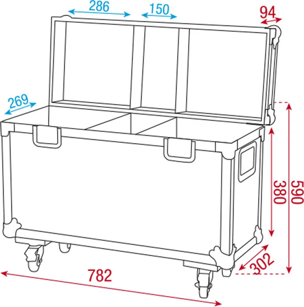 Évitez les Chocs : Flight Case Double pour Showtec Phantom 65 Sécurisé
