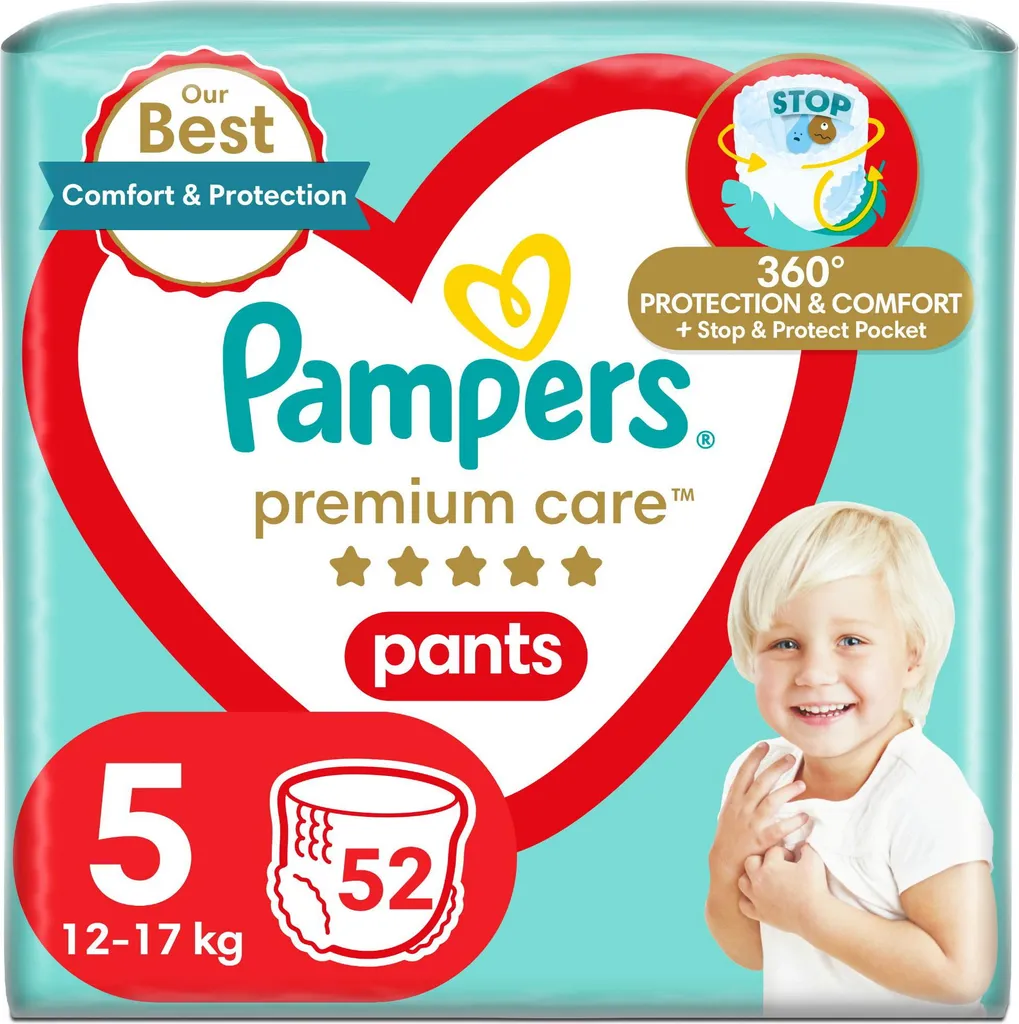Couches-Culottes Pampers Premium Care Pants Taille 5 Pack de 52 Unités